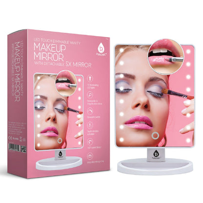 Espejo de maquillaje con luz LED