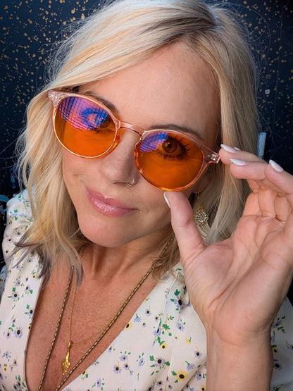 Rose Quartz Blue Light Blocking Glasses - DreamWalkerz Crystal Collection