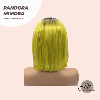 JBEXTENSION 12 Inches Bob Cut Frontlace Real Huaman Hair Crazy Color Wig PANDORA-MIMOSA