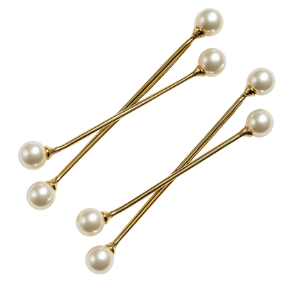 Elegant Pearlesque Hair Pin Duo Set