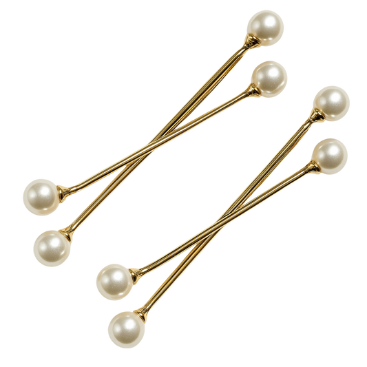 Elegant Pearlesque Hair Pin Duo Set