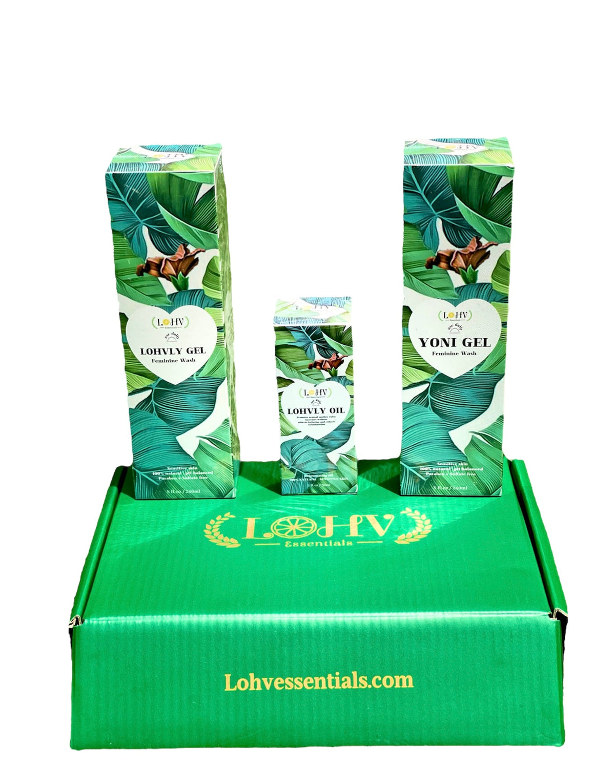 3 Step Kit For A Healthy Clean Yoni: YONI GEL pH Balance Wash + LOHVLY GEL Strawberry Flavored Relaxation Wash + LOHV Rose Oil Prevent Ingrown Hairs, Bumps, Sooth & Moisturizing Bikini Line.