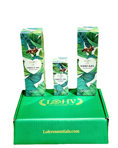 3 Step Kit For A Healthy Clean Yoni: YONI GEL pH Balance Wash + LOHVLY GEL Strawberry Flavored Relaxation Wash + LOHV Rose Oil Prevent Ingrown Hairs, Bumps, Sooth & Moisturizing Bikini Line.