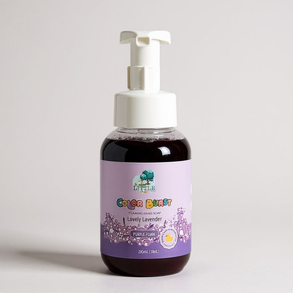 Non-toxic Colorful Foaming Hand Soap. Purple Foam Lavender Scented