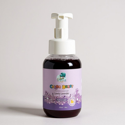 Non-toxic Colorful Foaming Hand Soap. Purple Foam Lavender Scented