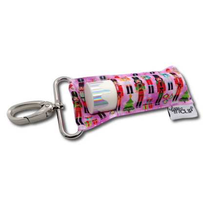 Pink Nutcracker LippyClip KISS for larger lip balms, essential oil rollers, etc.