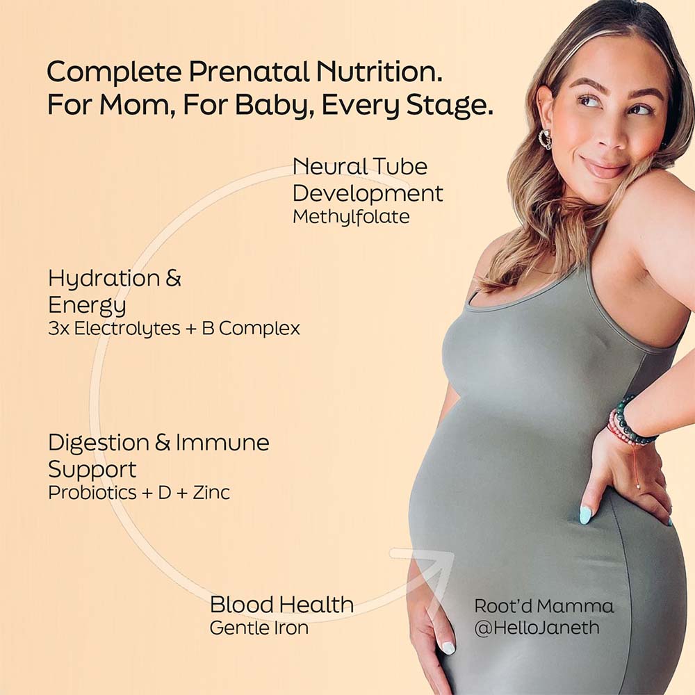 Nutrición prenatal esencial + electrolitos