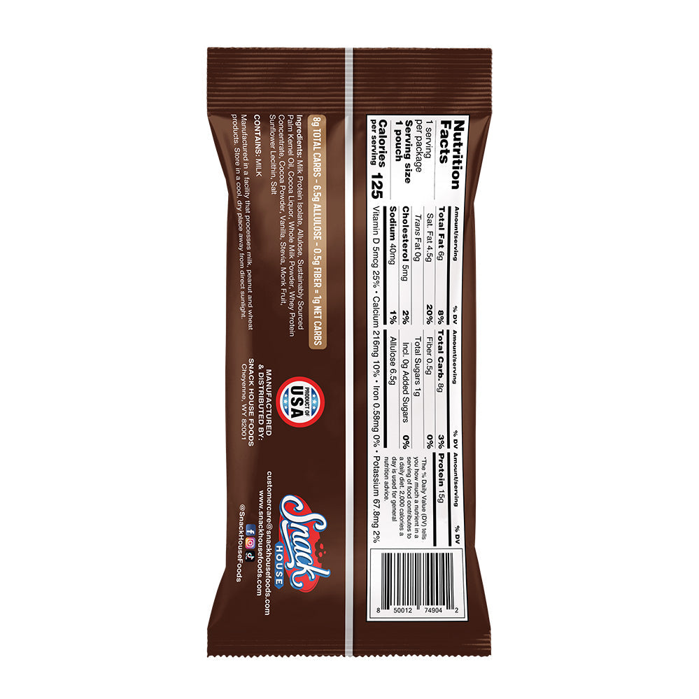 Bocadillos proteicos de chocolate - Porción individual - Caja de 8 