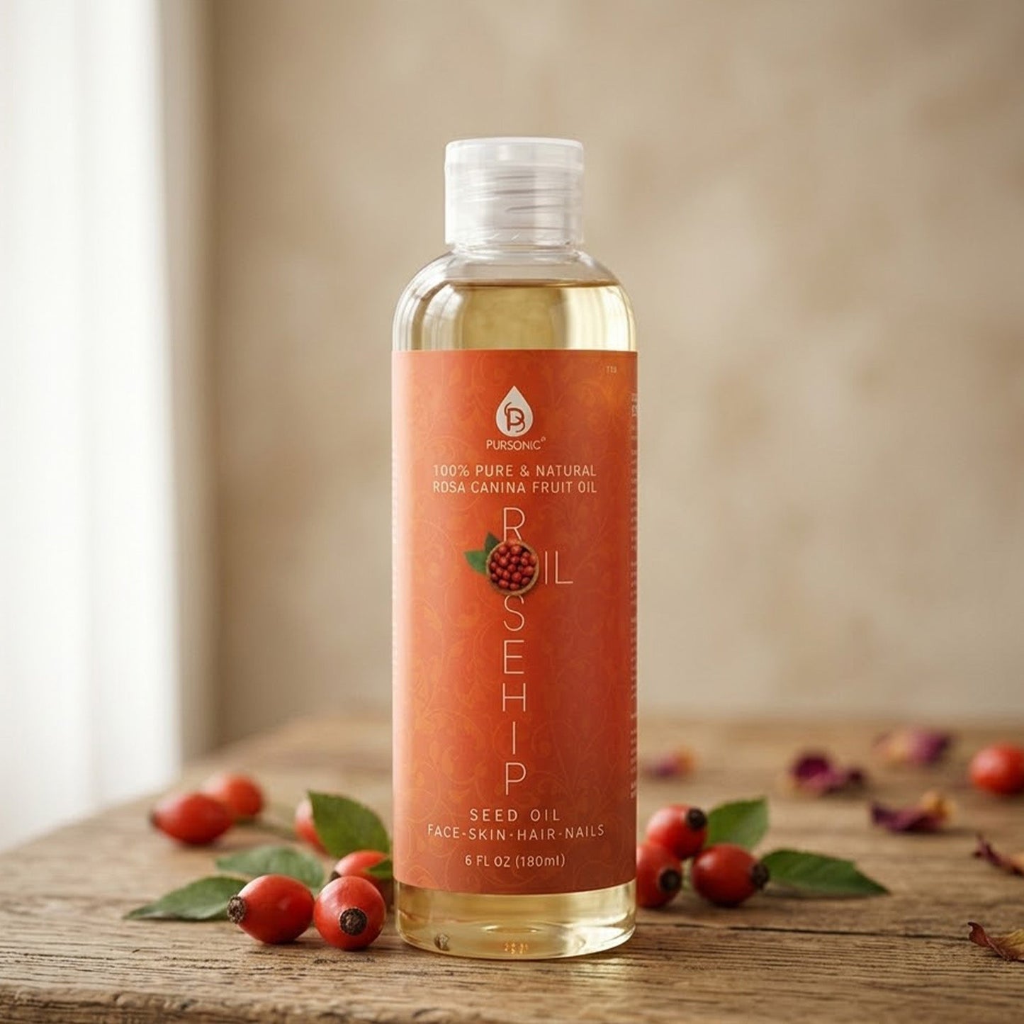 100% Pure & Natural Cold Pressed Premium Rosehip Seed Oil 6 Oz