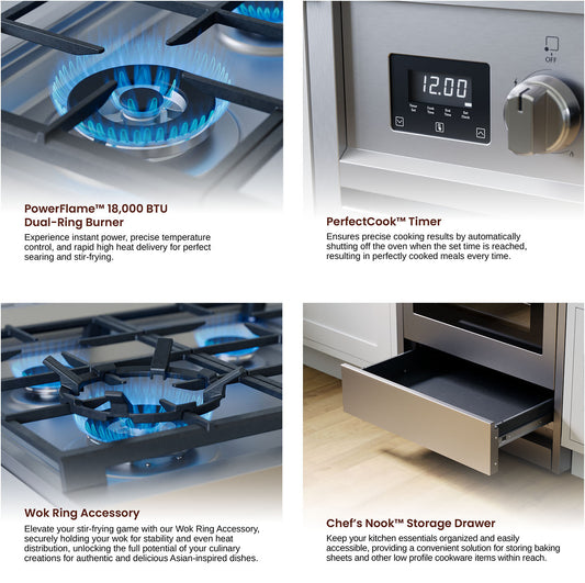 Rangaire 24" Gas Range Convection Oven Freestanding Stainless Steel RRG241TS