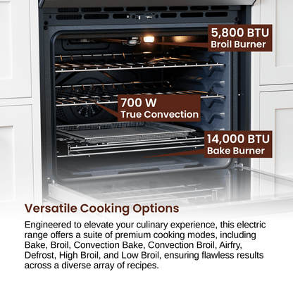 Rangaire 30" Gas Range Self-cleaning Air Fry True Convection Oven Slide-in Stainless Steel RRG303GS