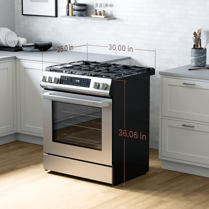 Rangaire 30" Gas Range Self-cleaning Air Fry True Convection Oven Slide-in Stainless Steel RRG303GS