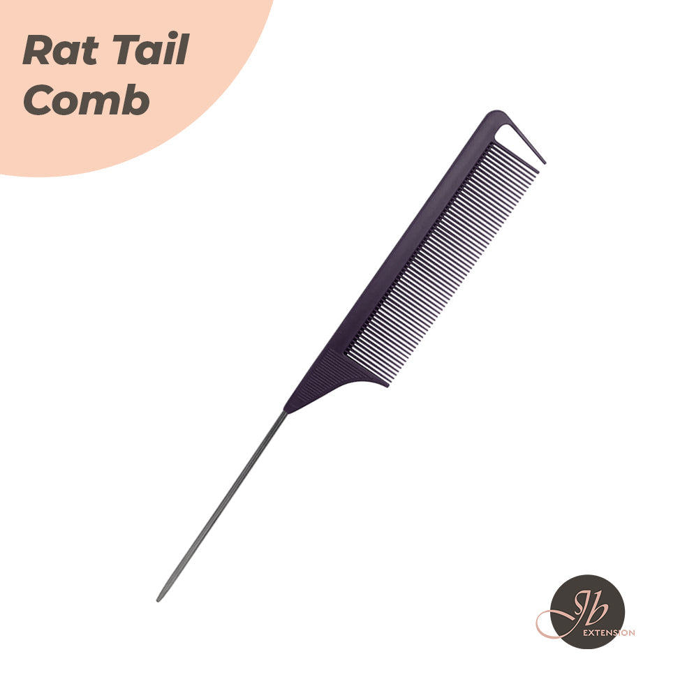 JBextension Carbon Hair Rat Tail Combs Parting Rattail Combs Teasing Fine Tooth Comb Metal Hair Pick Detangling Combs for Women for Curly Hair