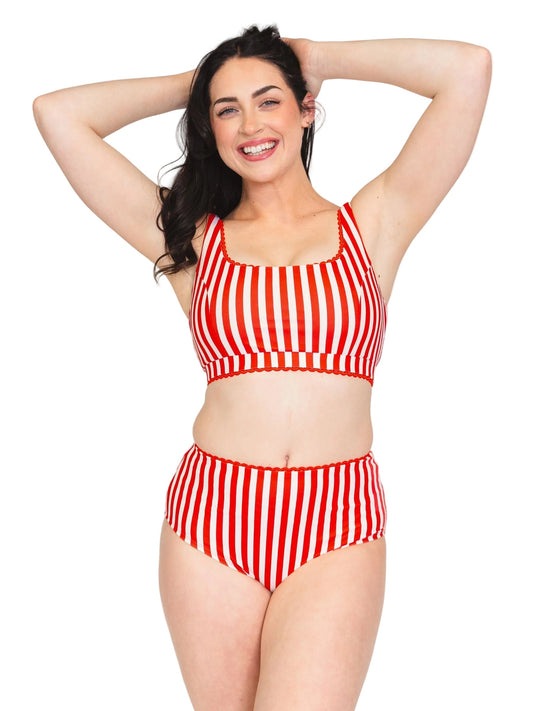 Red Stripe Scoop Bralette