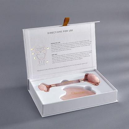 Rose Quartz Facial Roller & Gua Sha Set