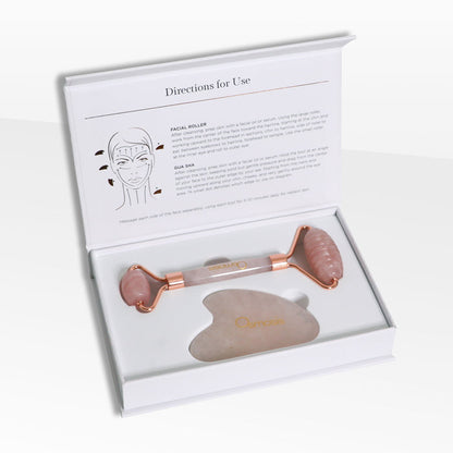 Rose Quartz Facial Roller & Gua Sha Set