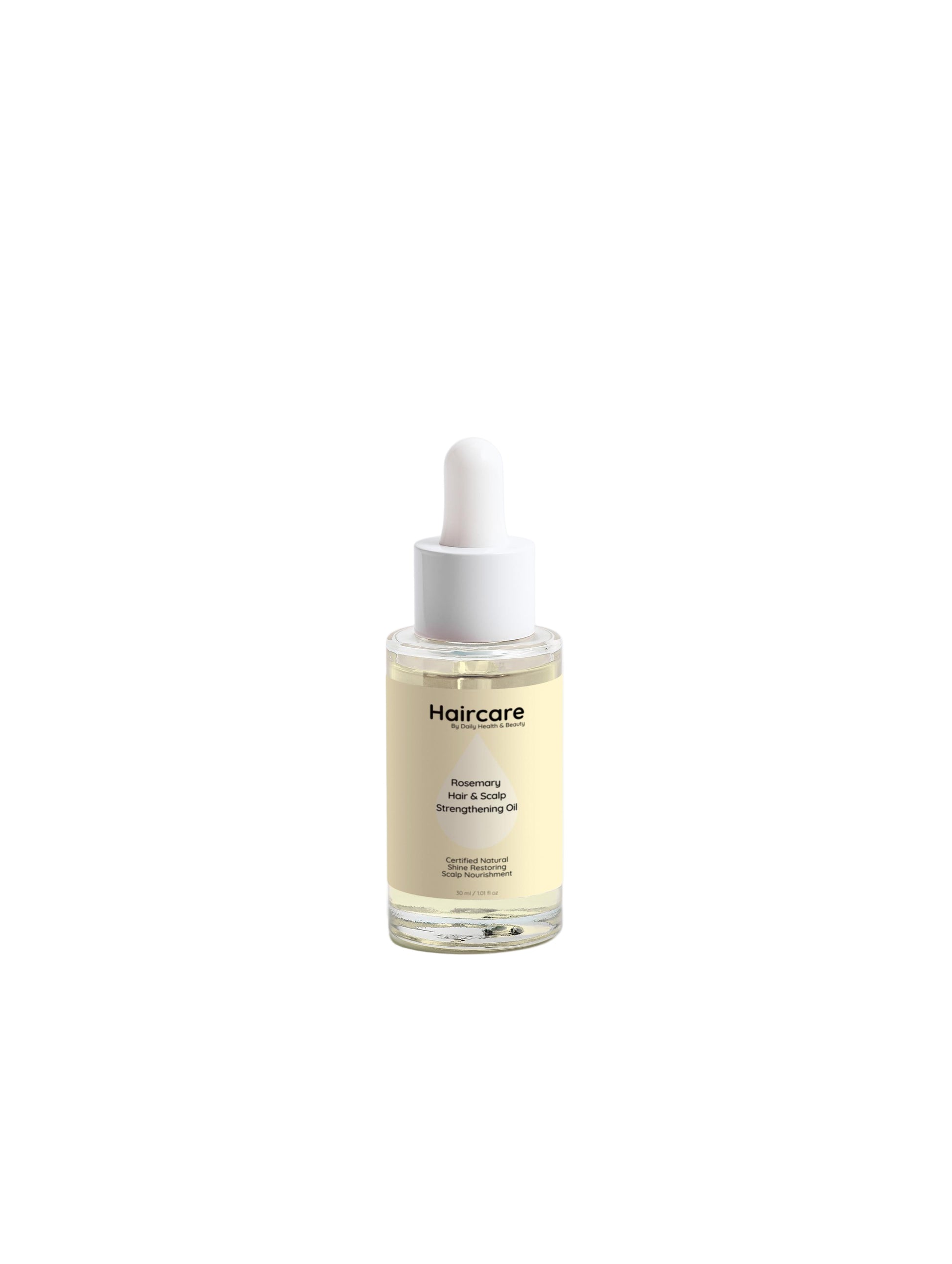 Haircare dropper bottle on a white background