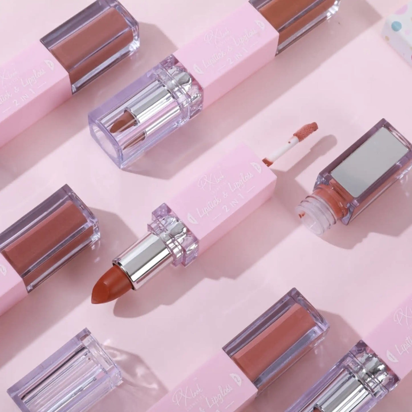 Combo de lápiz labial y brillo labial 2 en 1