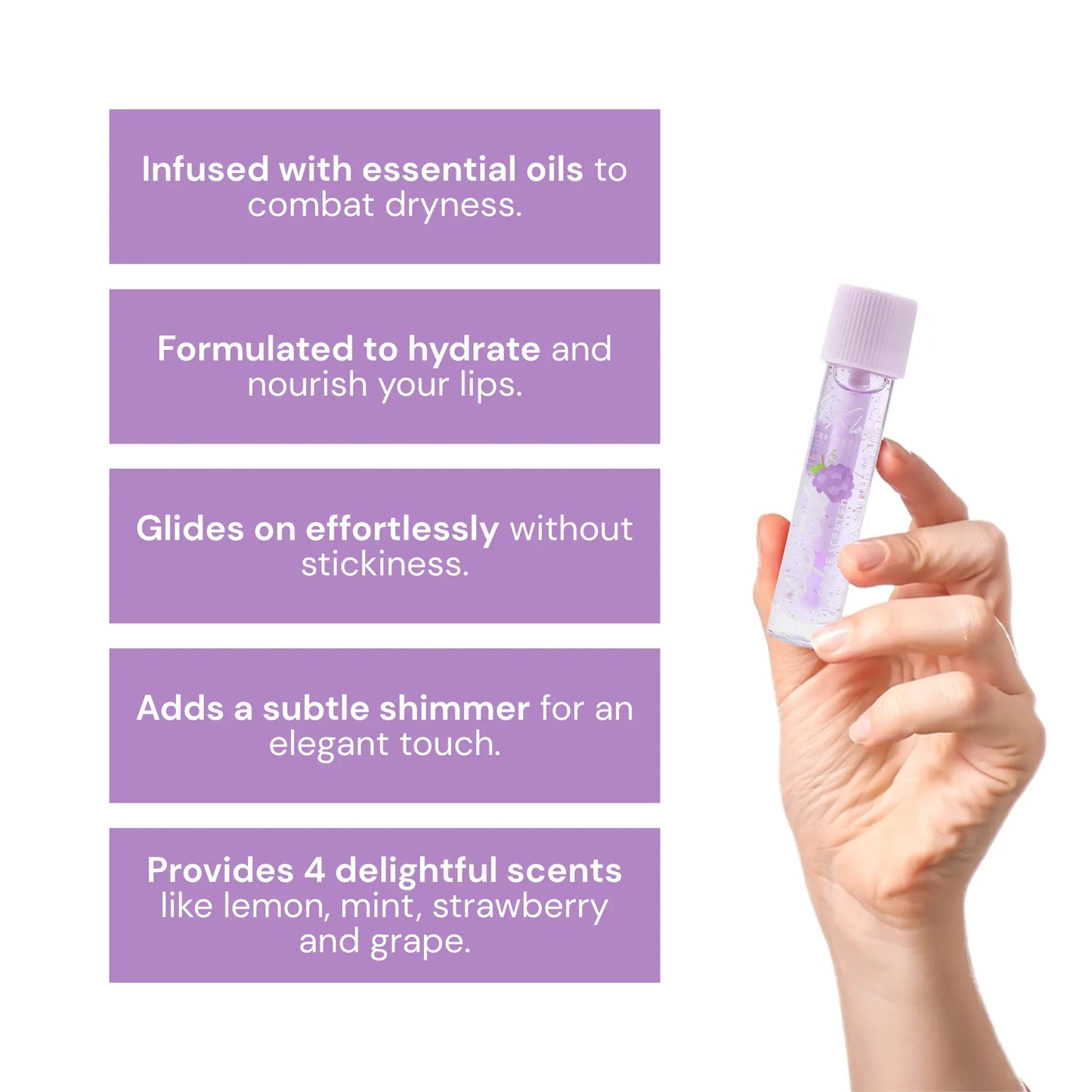 Aceite labial perfumado con sabor a fruta
