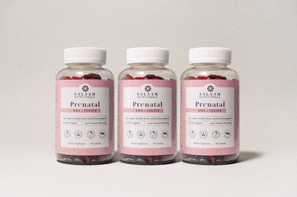 Halal Prenatal Vitamins - Gummy Multivitamins with Folate & DHA - 90 Count | Salaam Nutritionals