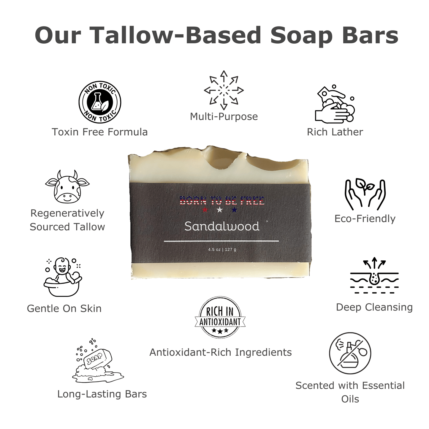 Sandalwood Tallow Soap Bar