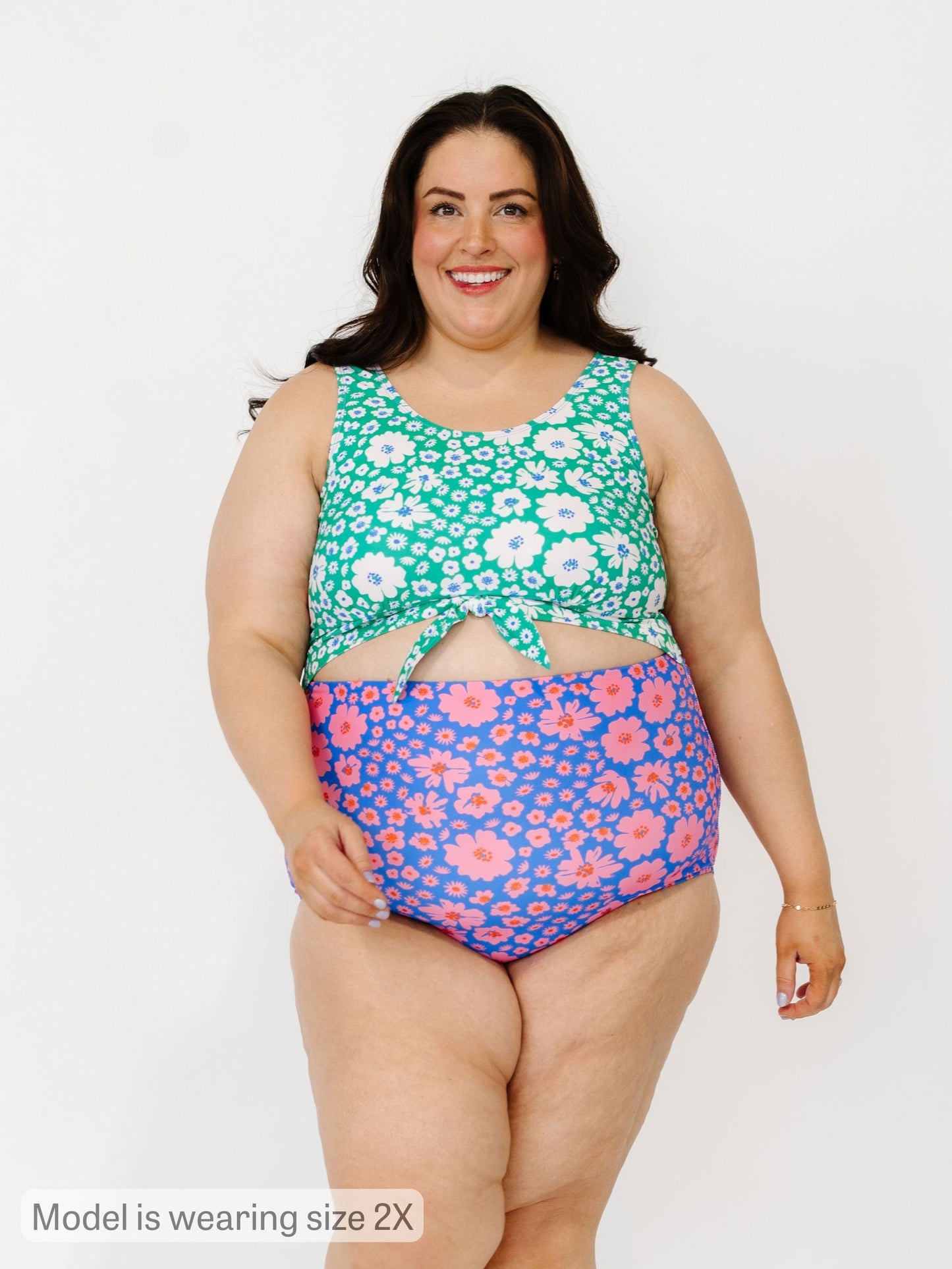 Scattered Floral Knotted One-Piece