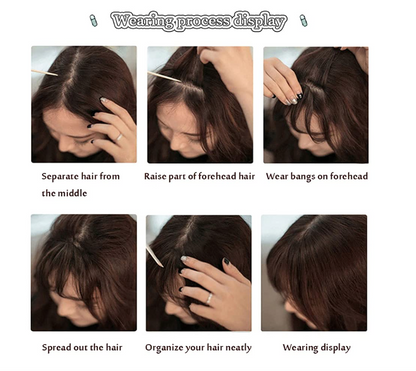 JBextension Air Bangs Hair Clip in Bangs for Women 100% Human Hair Wispy Bangs Fringe with Temples Hairpieces Clip on Air Bangs Flat Neat Bangs Hair Extension for Daily Wear