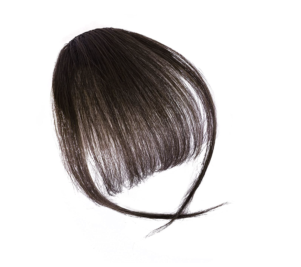 JBextension Air Bangs Hair Clip in Bangs for Women 100% Human Hair Wispy Bangs Fringe with Temples Hairpieces Clip on Air Bangs Flat Neat Bangs Hair Extension for Daily Wear