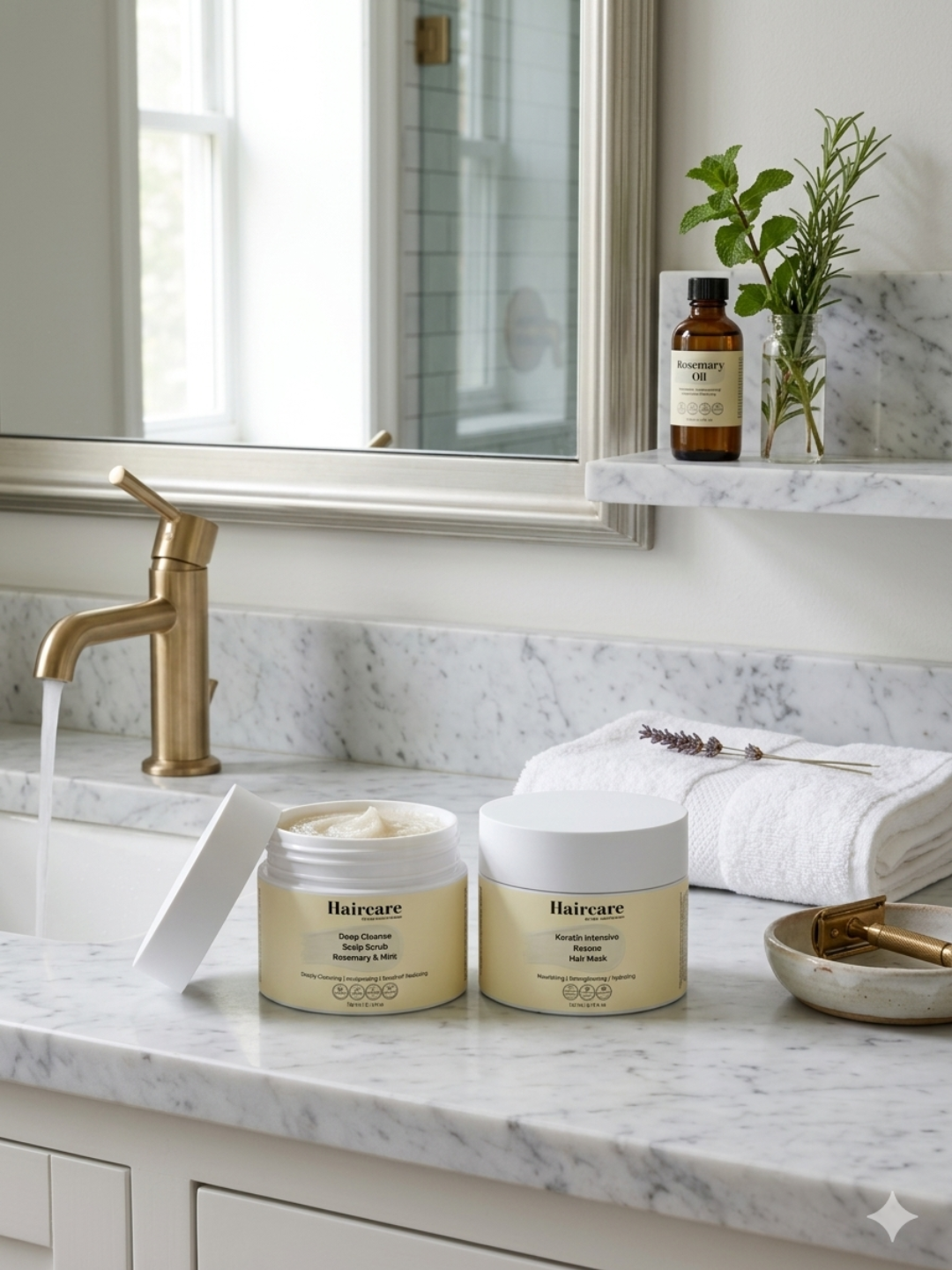 Scrub & Mask Haircare Bundle — scalp scrub & keratin rescue mask, COSMOS Natural certified
