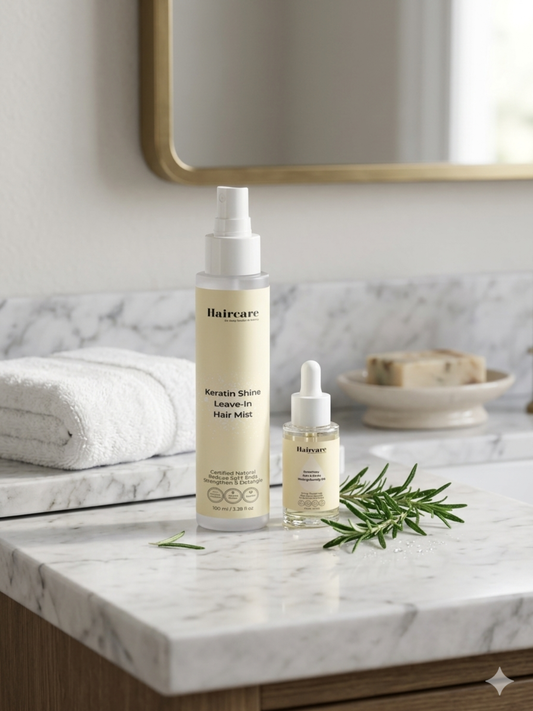 Keratin Mist & Rosemary Scalp Oil bundle — COSMOS Organic oil + COSMOS Natural mist