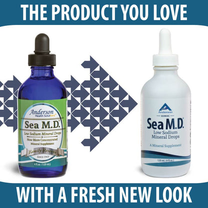 Sea M.D. Concentrated Trace Mineral Drops 120 ml & 550 ml Bundle