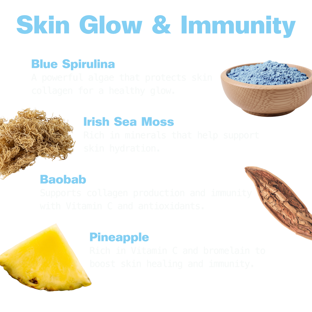 Sea Moss & Blue Spirulina Gummies for Glow & Immunity