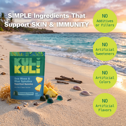 Sea Moss & Blue Spirulina Gummies for Glow & Immunity