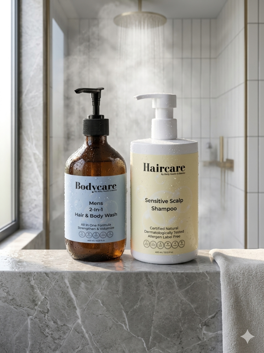 Sensitive Scalp & Men's 2-In-1 — organic plum, linden, rose water, nettle & wheat protein