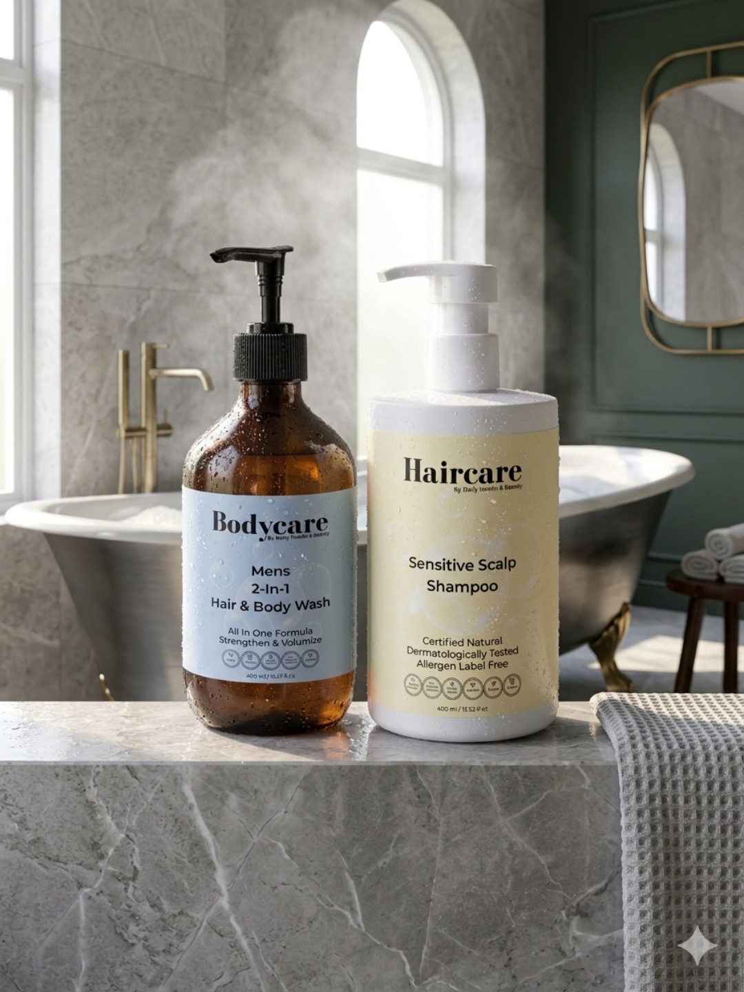 Sensitive Scalp & Men's 2-In-1 — irritant-free scalp care & dual-purpose grooming bundle