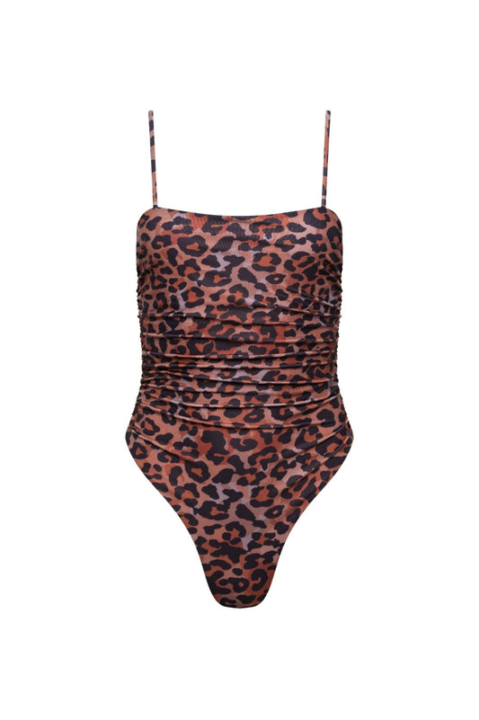 Seychelles Ruched One Piece Swimsuit – Leopard