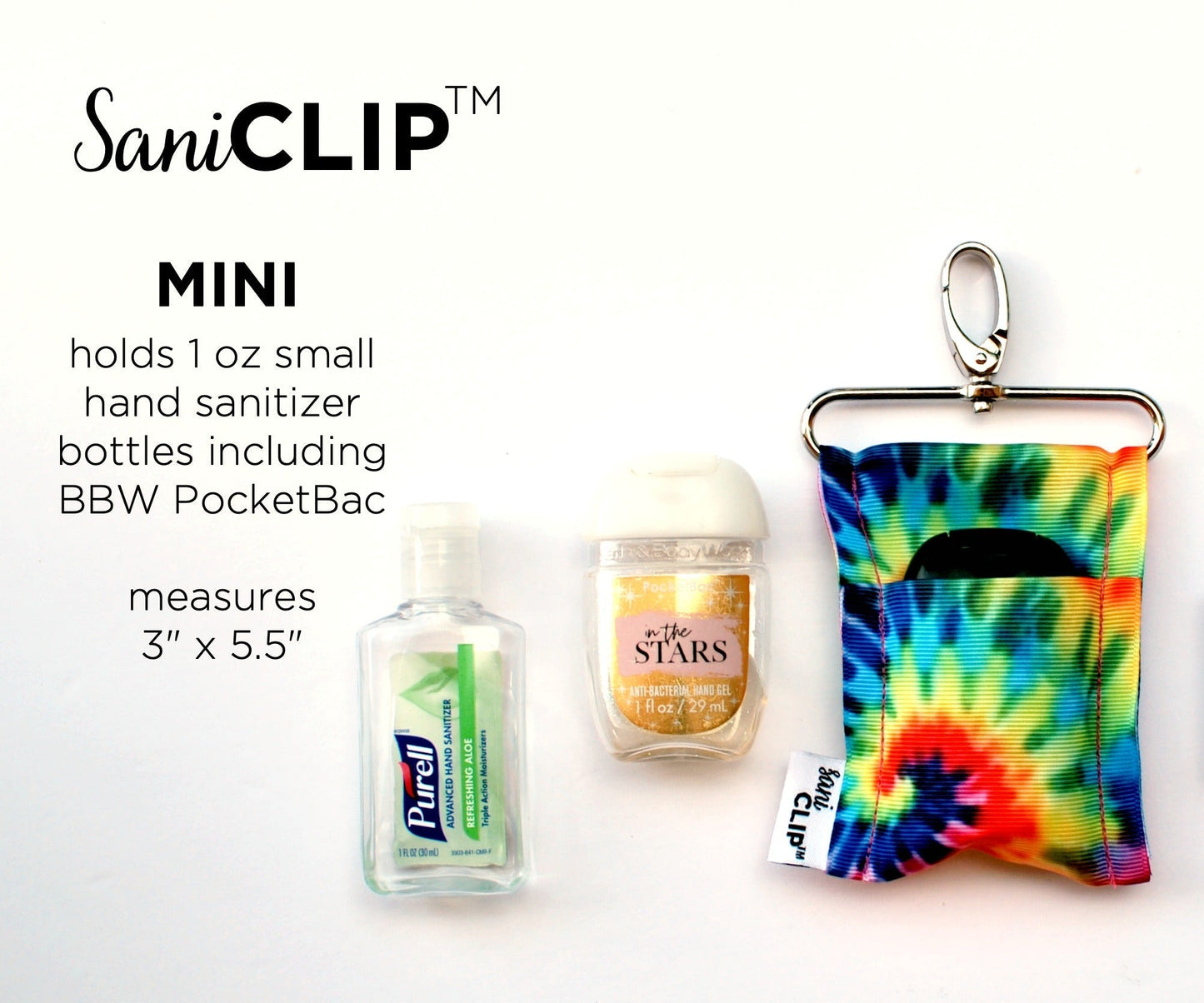 Tie Dye SaniClip Hand Sanitizer Holder