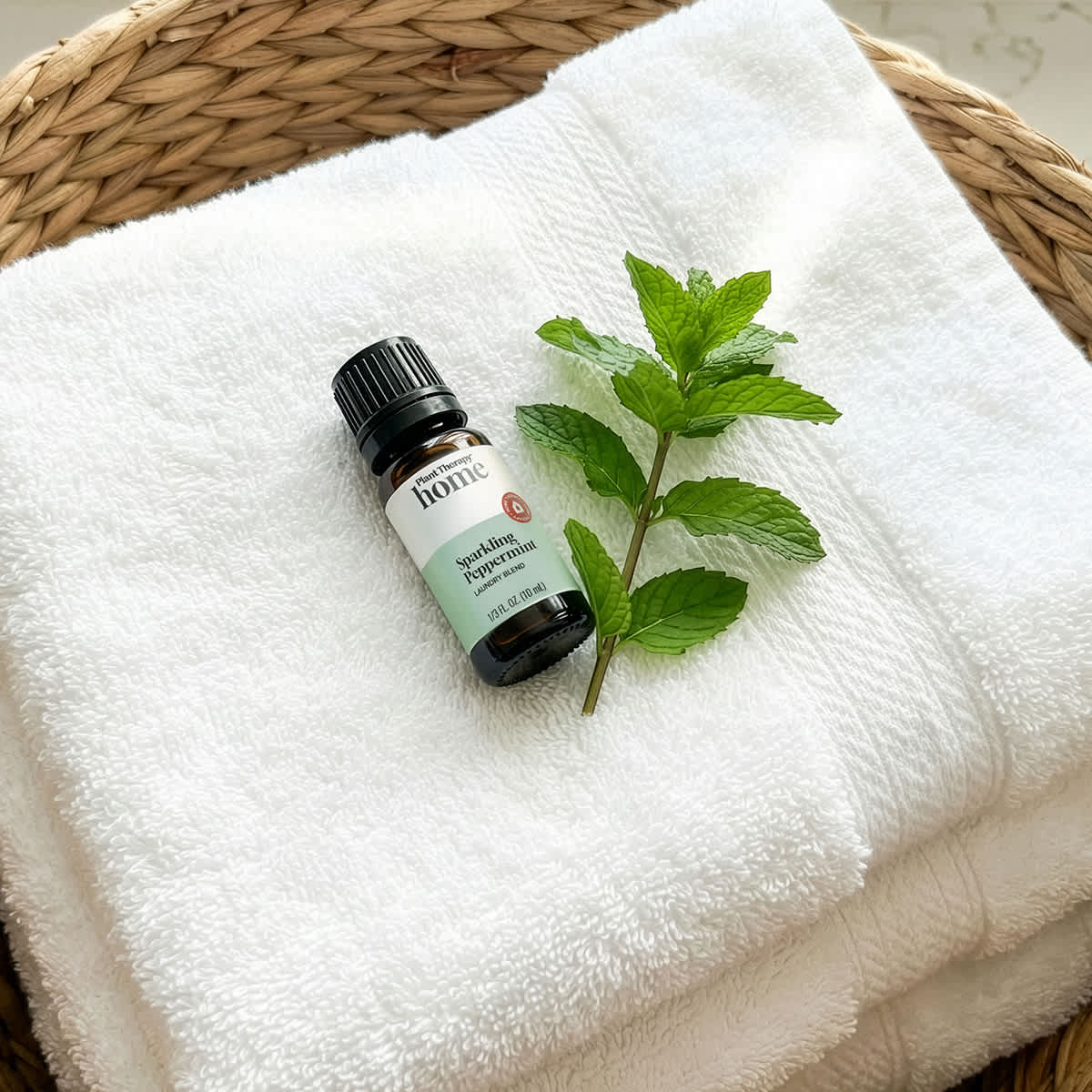 Mezcla de aceites esenciales de menta brillante para la colada