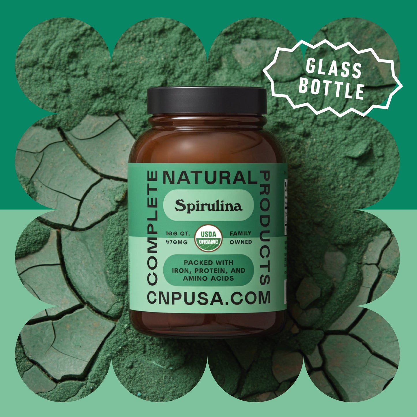 Cápsulas de espirulina orgánica