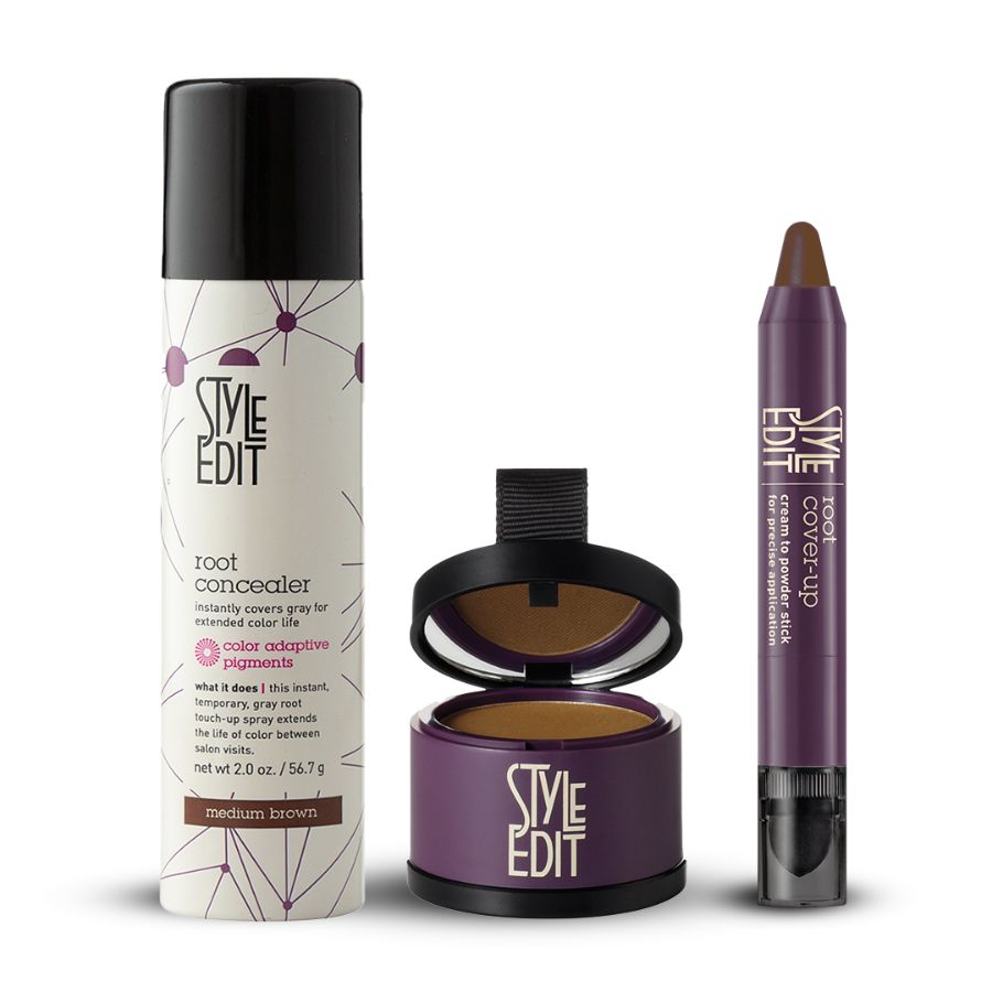 Best Sellers Trio: Full Size Root Concealer Spray, Stick and Powder Trio