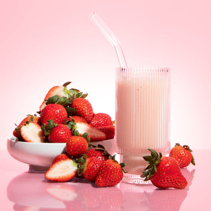 Bebida dietética Biocare de fresas con nata y proteína (30 g) (14 raciones)