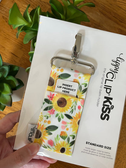 Sunflowers LippyClipKISS for larger lip balms, essential oil rollers, and more