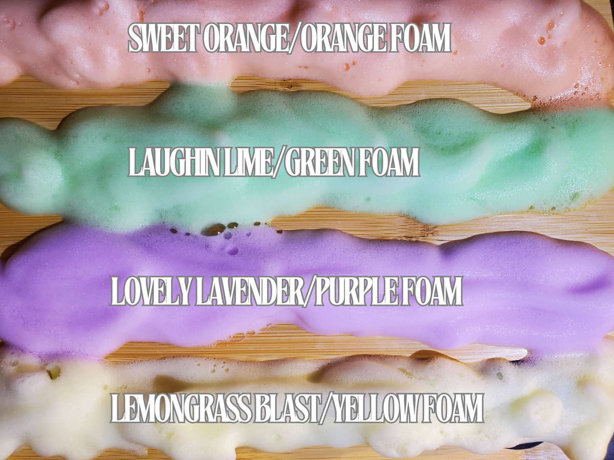 Non-toxic Colorful Foaming Hand Soap. Purple Foam Lavender Scented