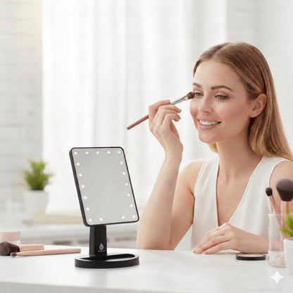 Espejo de maquillaje con luz LED
