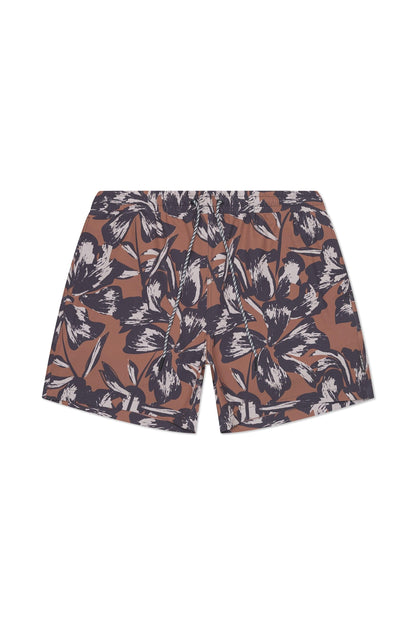 Tulum Volley Swim Trunk Tobacco Flower