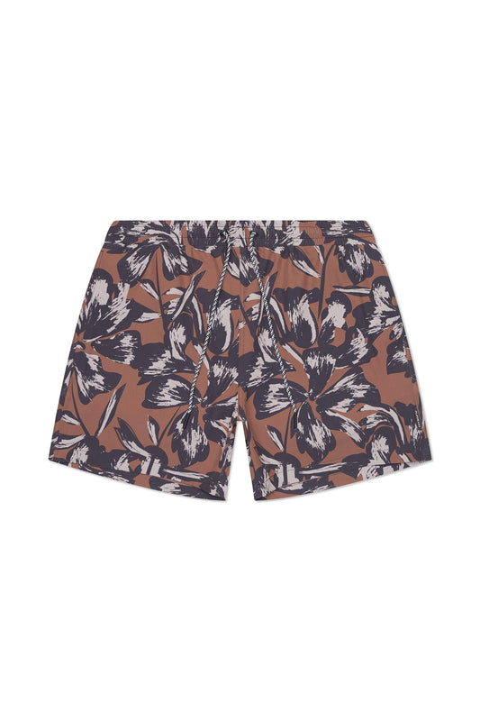Tulum Volley Swim Trunk Tobacco Flower