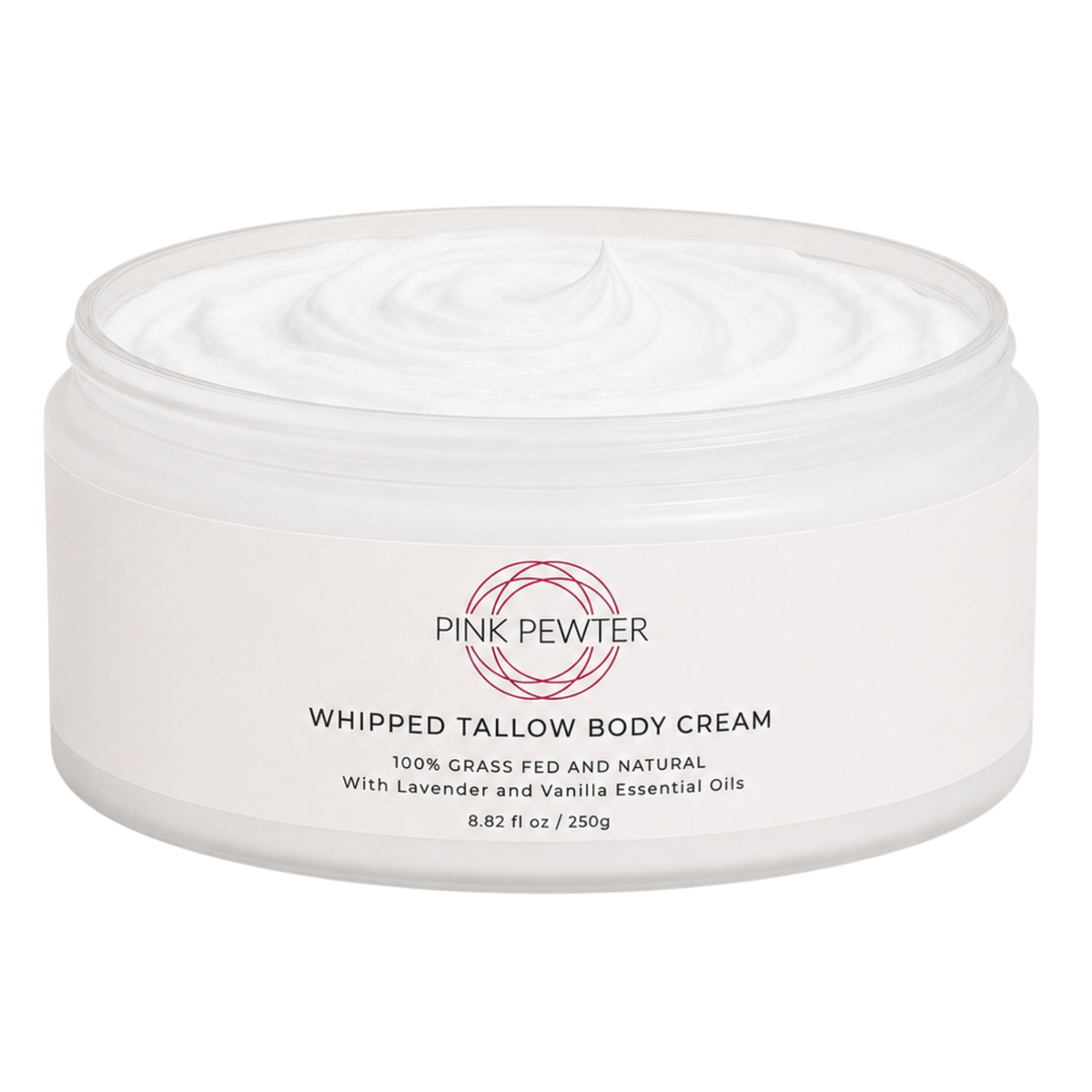 Grass-Fed Tallow Body Cream with Lavender & Vanilla – Deep Moisturizer for Dry Skin, 8.82 oz (250 g)