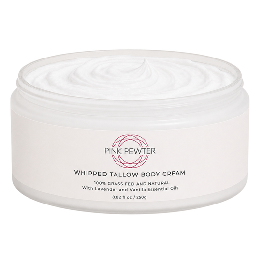 Grass-Fed Tallow Body Cream with Lavender & Vanilla – Deep Moisturizer for Dry Skin, 8.82 oz (250 g)