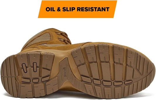 MAG SHIELD Suede Leather 8" Work Boot SZ WP