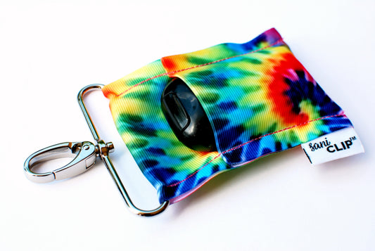 Tie Dye SaniClip Hand Sanitizer Holder